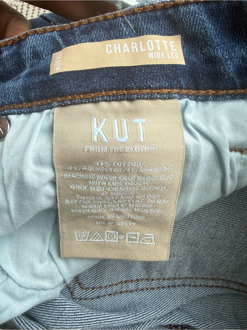 KUT From The Kloth Charlotte Wide Leg Crop Jeans Size 8 - Picture 4 of 4